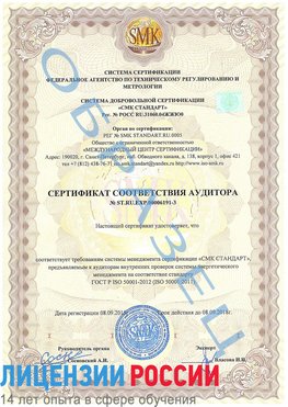 Образец сертификата соответствия аудитора №ST.RU.EXP.00006191-3 Курганинск Сертификат ISO 50001